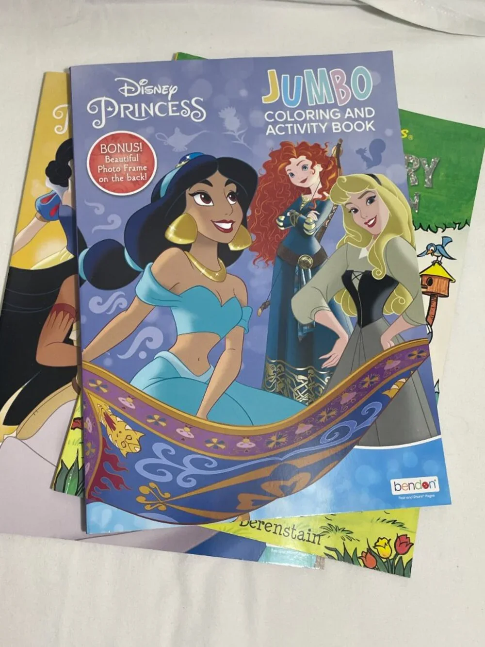 Lot of 3 Kids Coloring Books Disney Princess Jumbo & Berenstain Bears Unused